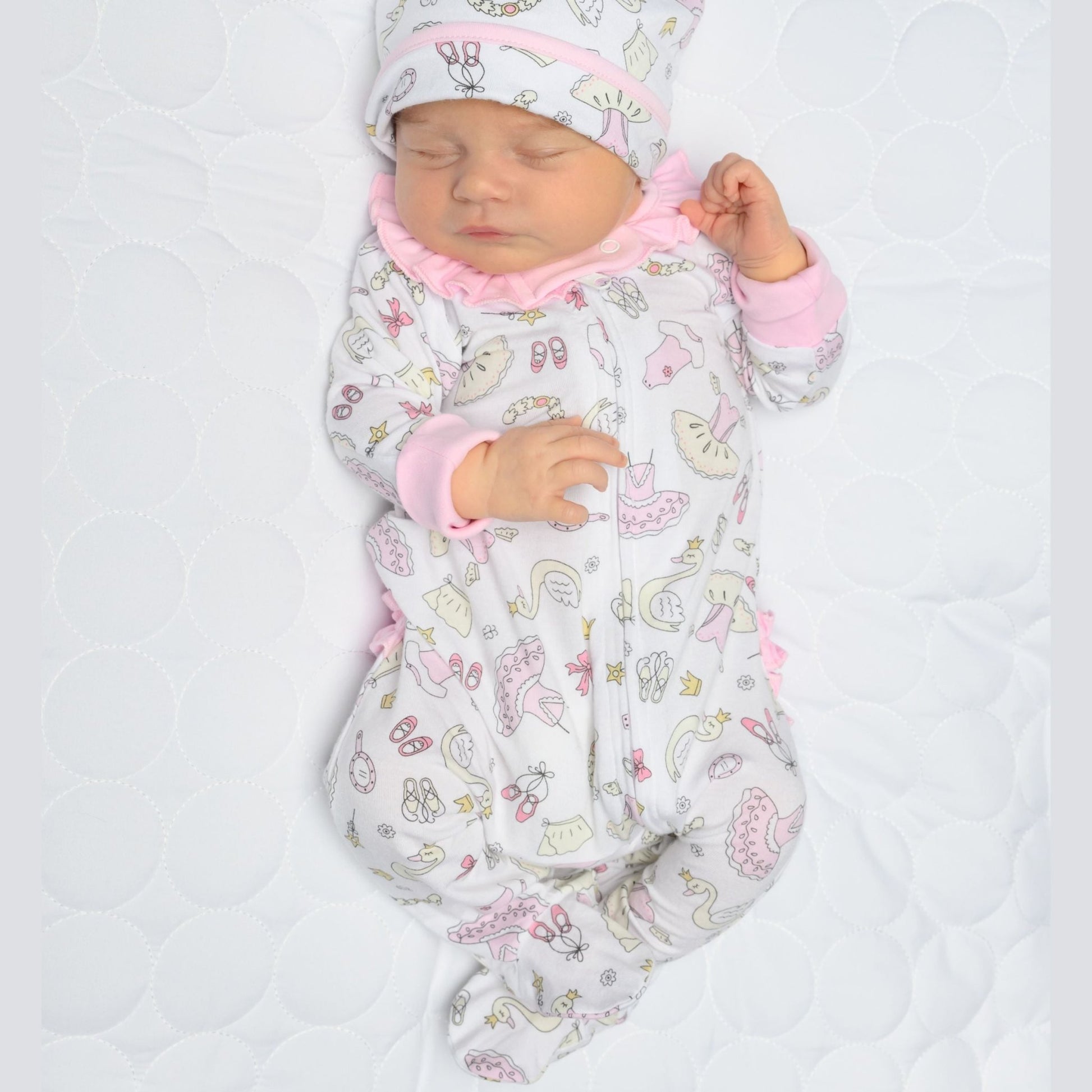 Swan Lake Zip Footie - Magnolia BabyFootie