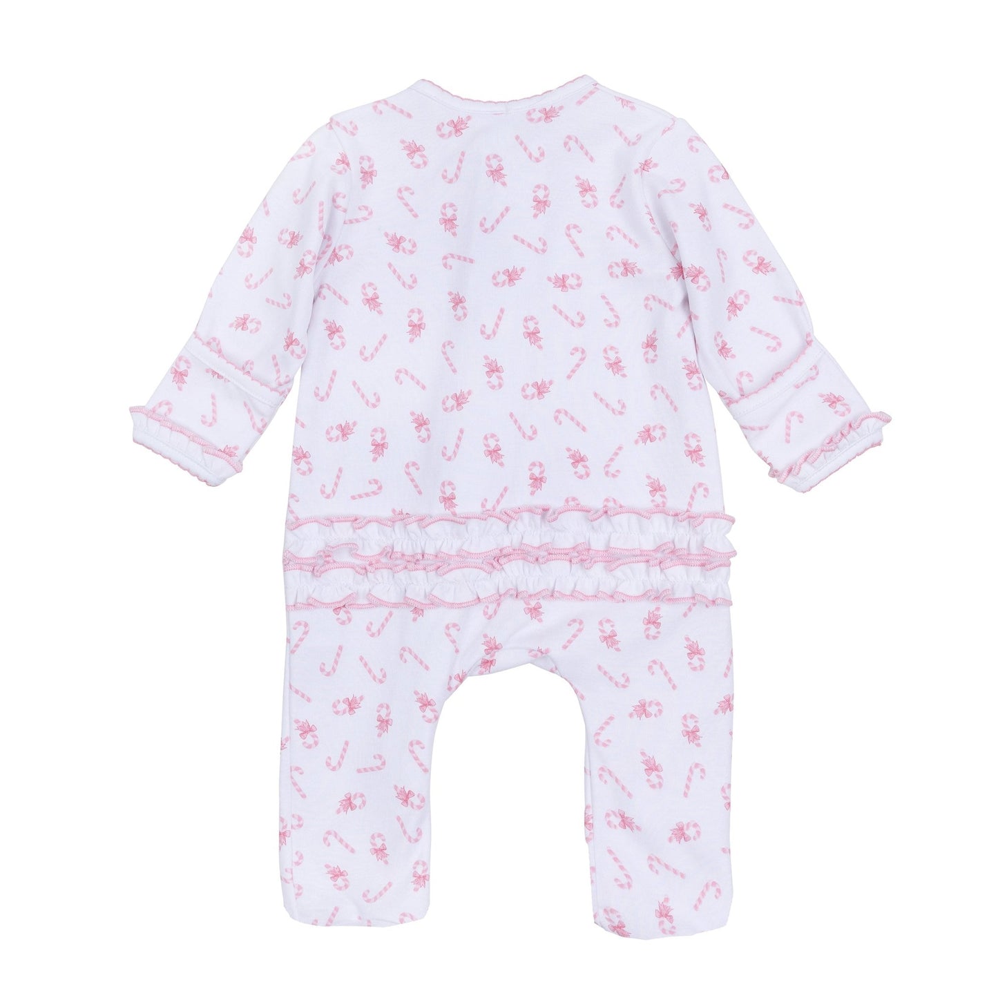 Sweet Peppermint Print Zip Footie - Magnolia BabyFootie