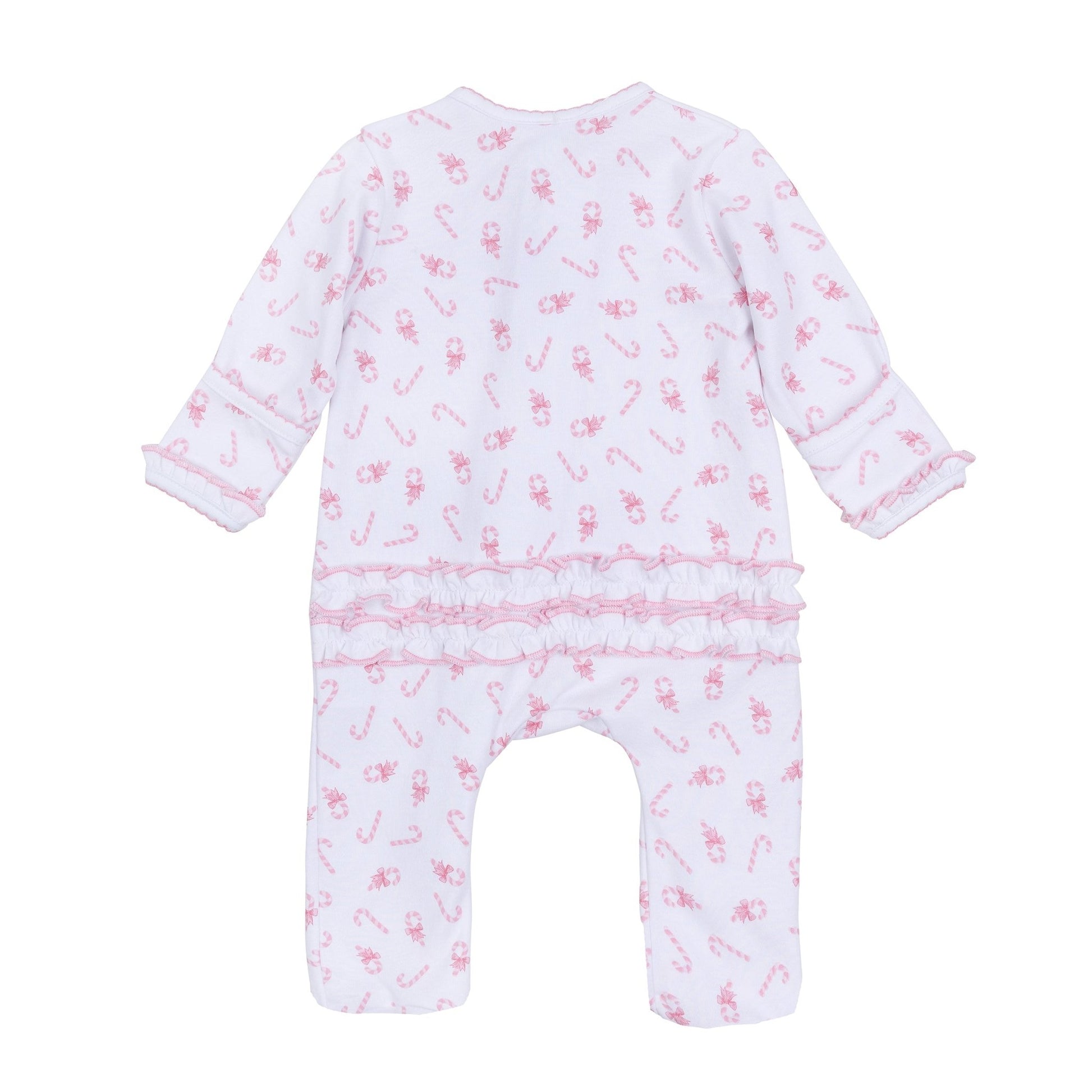 Sweet Peppermint Print Zip Footie - Magnolia BabyFootie