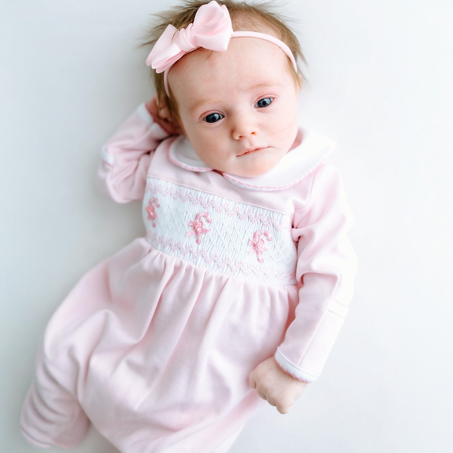 Sweet Peppermint Smocked Footie - Magnolia BabyFootie