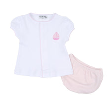  Sweet Sailing Pink Embroidered Ruffle Diaper Cover Set - Magnolia BabyDiaper Cover