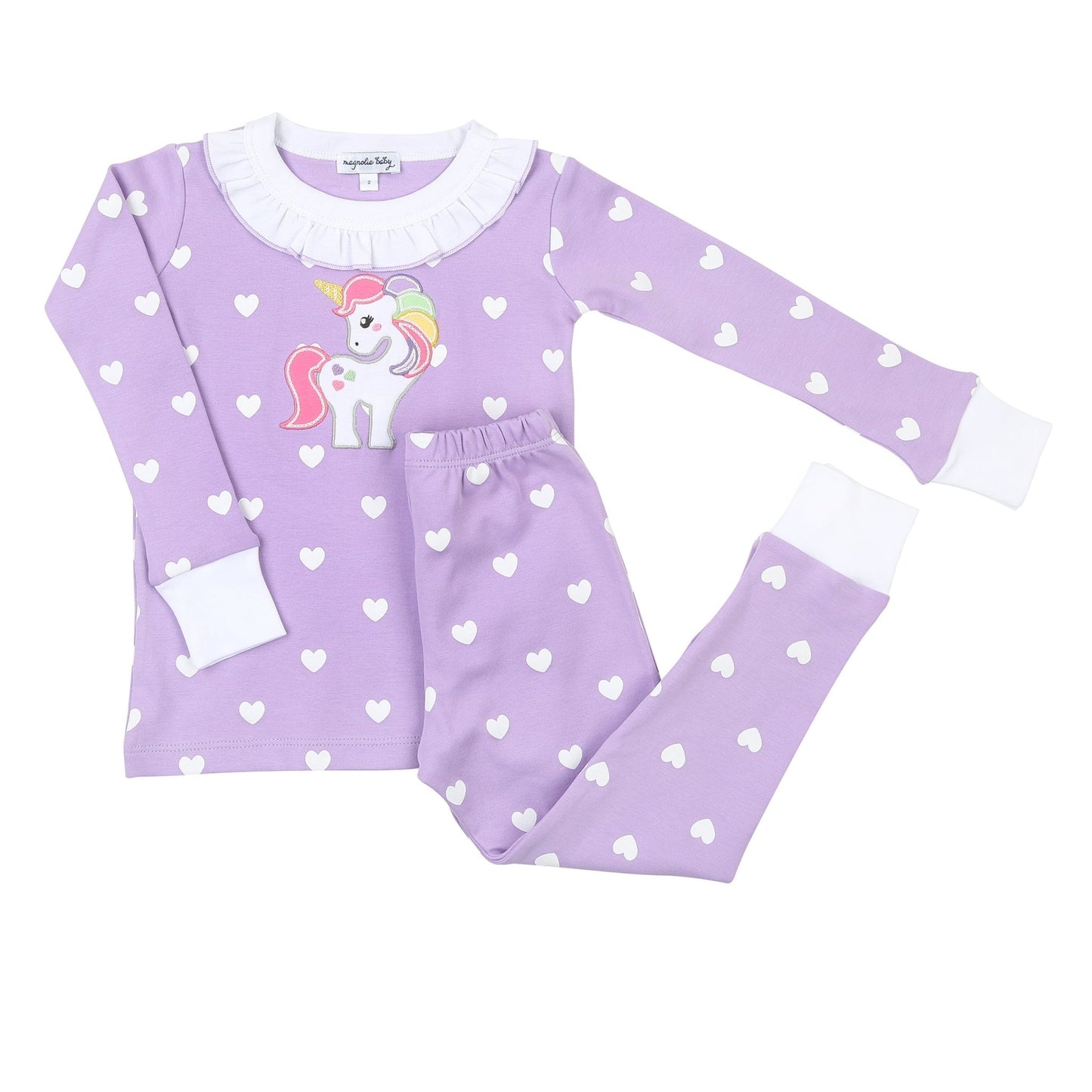 Sweet Unicorn Combo Ruffle Long Pajamas - Magnolia BabyLong Pajamas