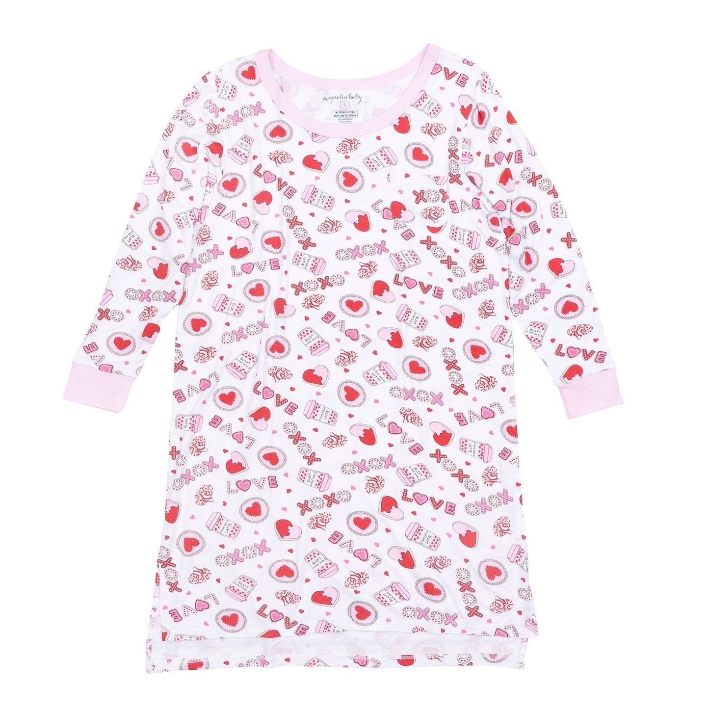 Sweet Valentine Women's Night Long Sleeve Shirt - Magnolia BabyNight Shirt