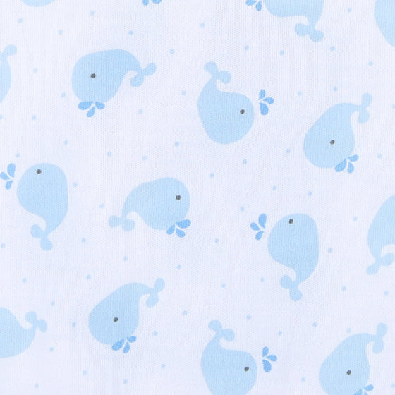 Sweet Whales Blue Print Sleeveless Boy Bubble - Magnolia BabyBubble