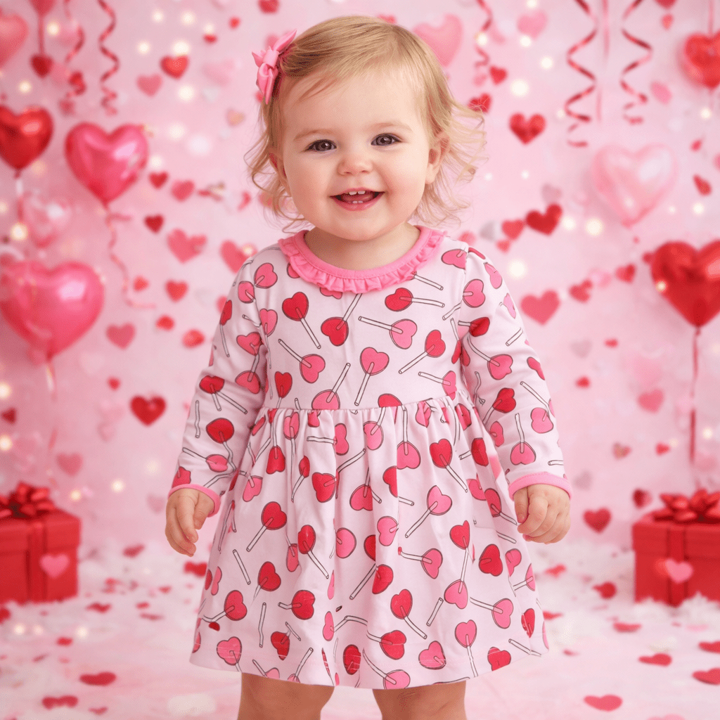 Sweetheart Pops Long Sleeve Dress – Magnolia Baby