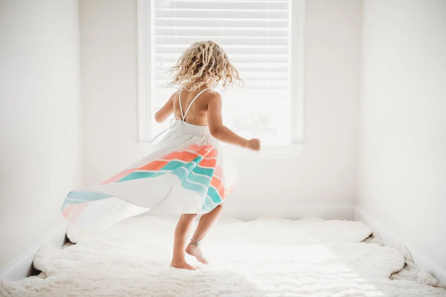 Teal Rainbow Hi - Lo Dress - Magnolia BabyDress