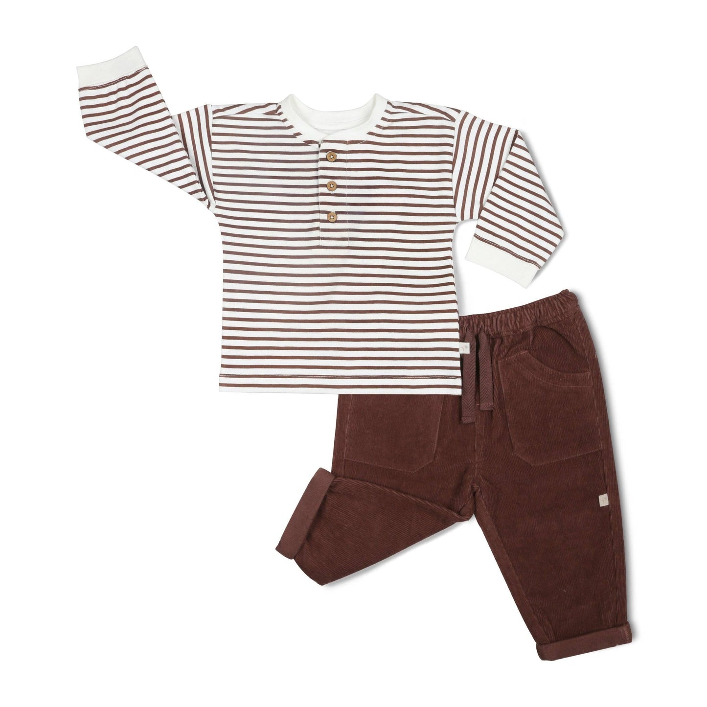 Tee & Corduroy Pant Set - Plum - Magnolia BabyPant Set