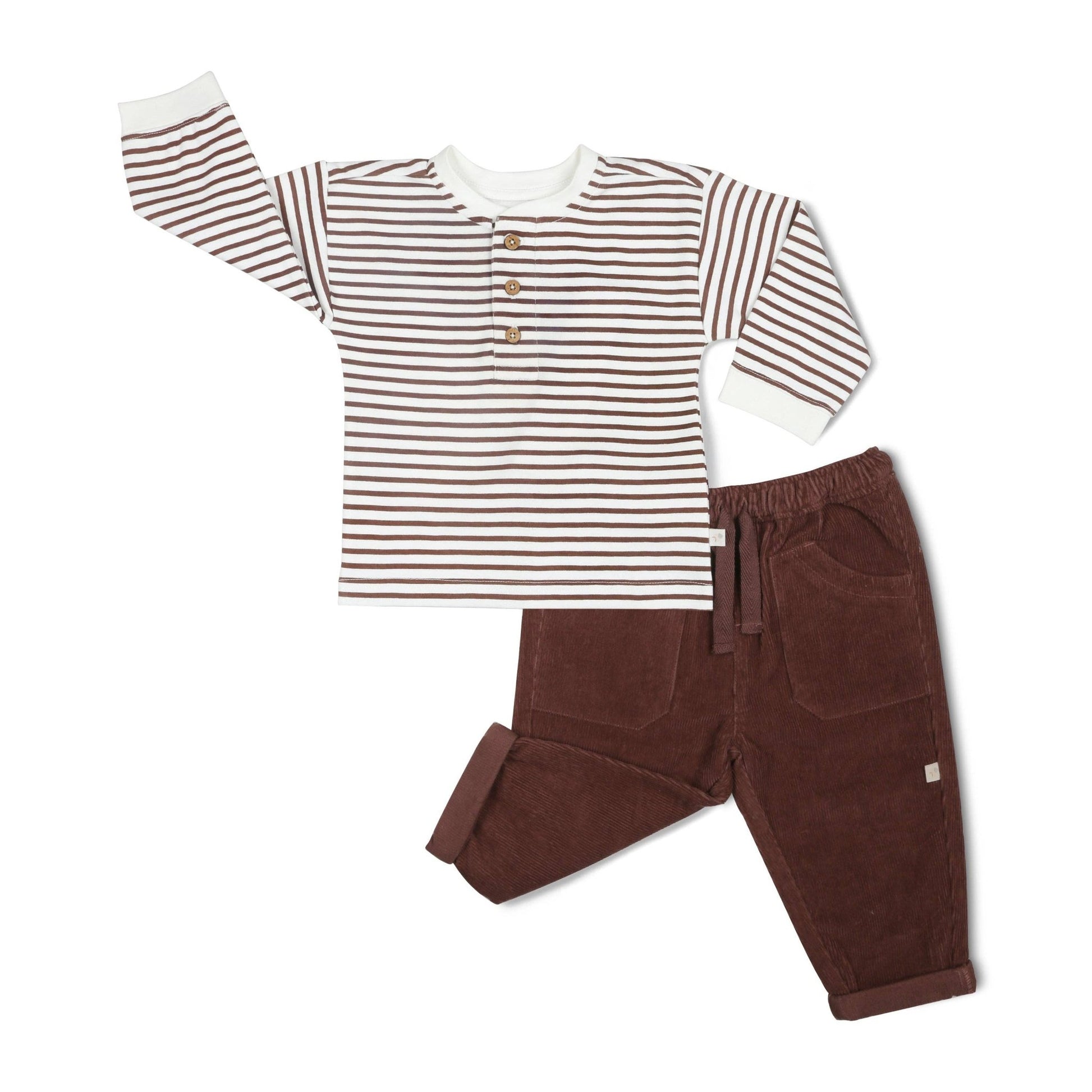Tee & Corduroy Pant Set - Plum - Magnolia BabyPant Set