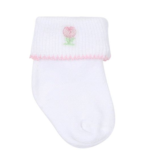Tessa's Classics Embroidered Socks - Magnolia BabySocks