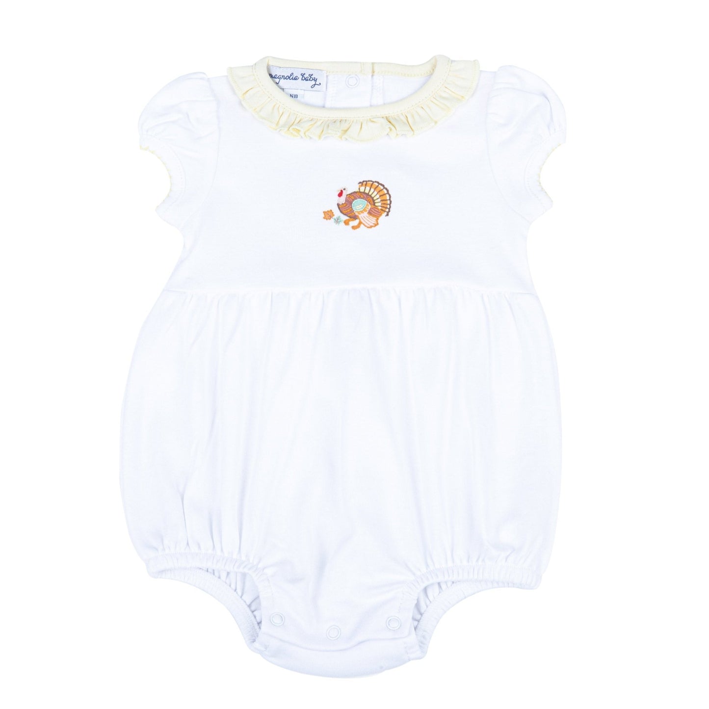 Thanksgiving Blessings Embroidered Ruffle Bubble - Magnolia BabyBubble