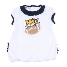  Tiger Football Applique Navy-Orange Ruffle Flutters Bubble - Magnolia BabyBubble