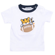  Tiger Football Applique Navy-Orange Short Sleeve T-Shirt - Magnolia BabyT-Shirt