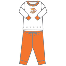  Tiger Football Applique Orange-Purple Ruffle Long Pajamas - Magnolia BabyLong Pajamas