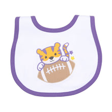  Tiger Football Applique Purple-Gold Bib - Magnolia BabyBib