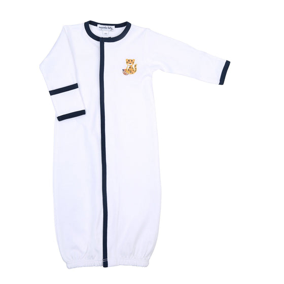 Tiger Football Navy-Orange Embroidered Converter - Magnolia BabyConverter Gown