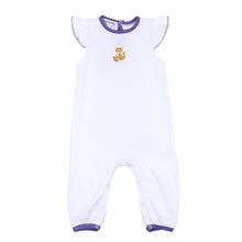  Tiger Football Purple-Gold Embroidered Flutters Playsuit - Magnolia BabyPlaysuit