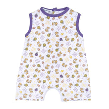  Tiger Football Purple-Gold Printed Sleeveless Short Playsuit - Magnolia BabyShort Playsuit