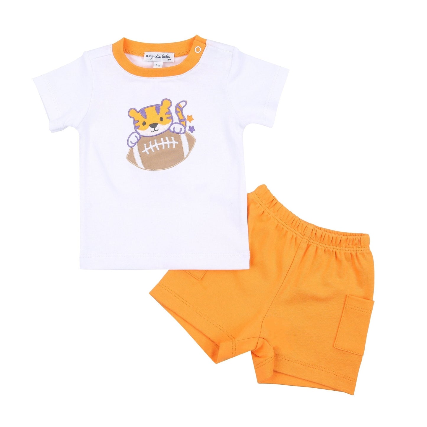 Tiger Football Short Set - Orange/Purple - Magnolia BabyShort Set