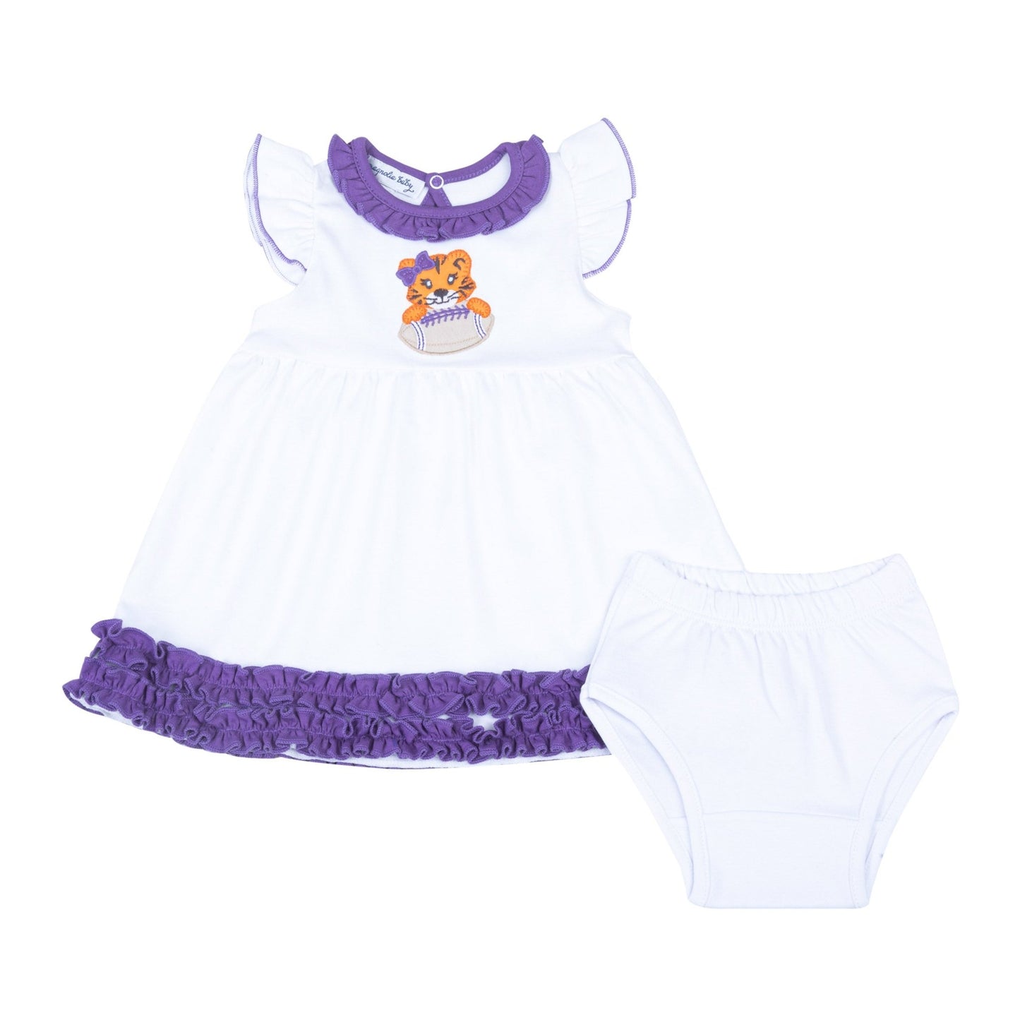 Tiger Pride Applique Dress - Purple - Magnolia BabyDress