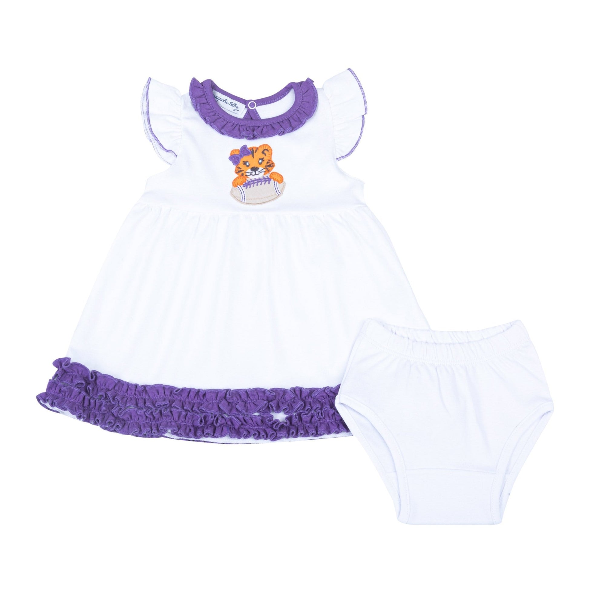 Tiger Pride Applique Dress - Purple - Magnolia BabyDress