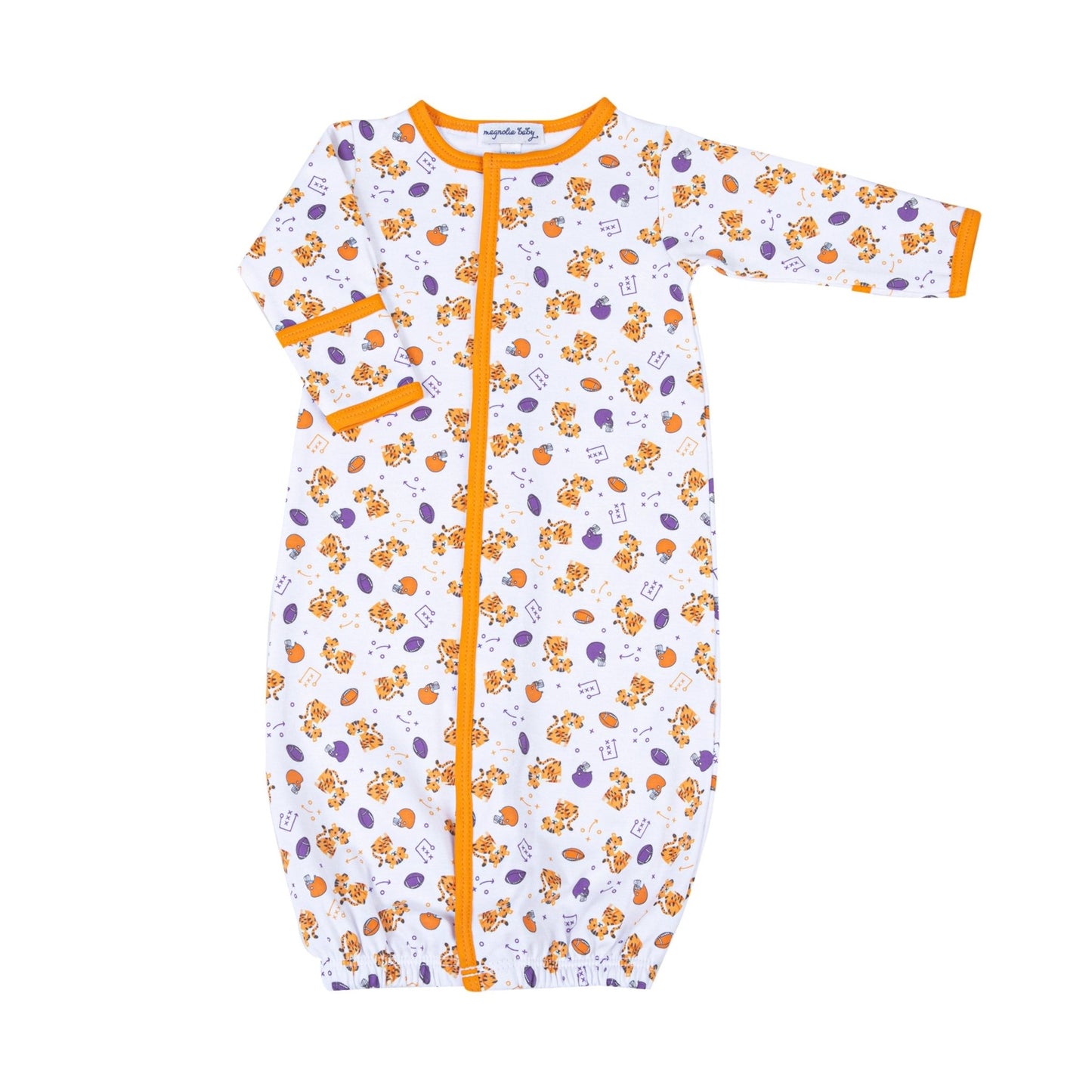 Tiger Pride Embroidered Converter - Orange Purple - Magnolia BabyConverter Gown