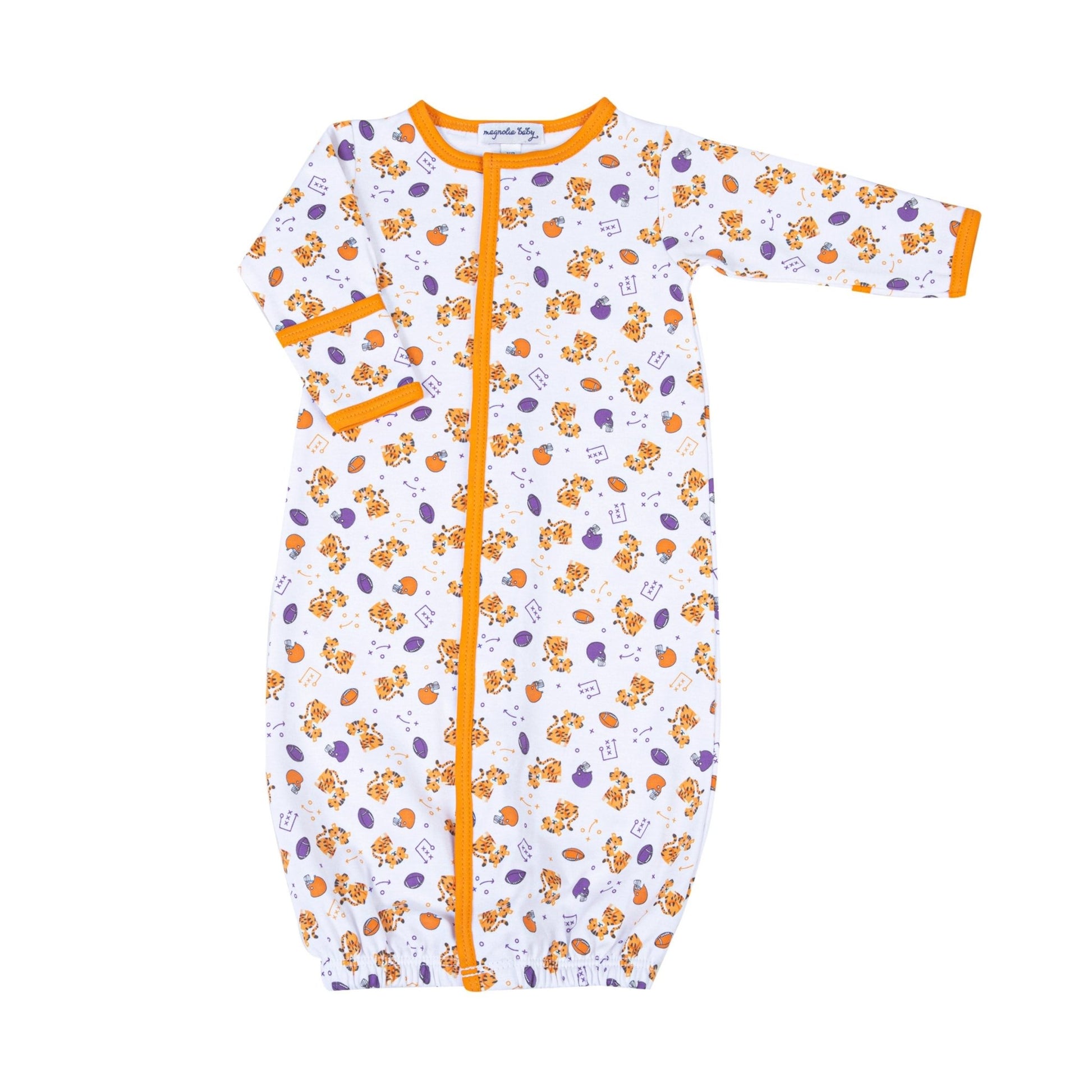 Tiger Pride Embroidered Converter - Orange Purple - Magnolia BabyConverter Gown