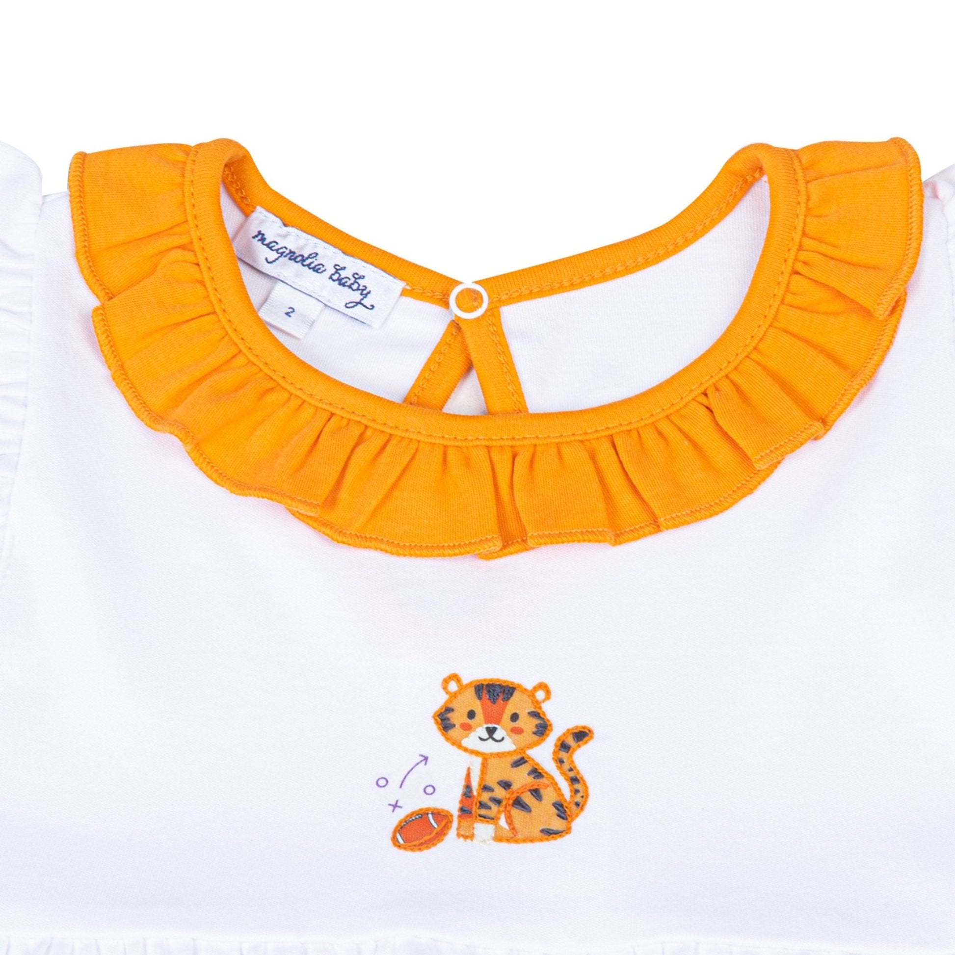 Tiger Pride Embroidered Dress - Orange Purple - Magnolia BabyDress