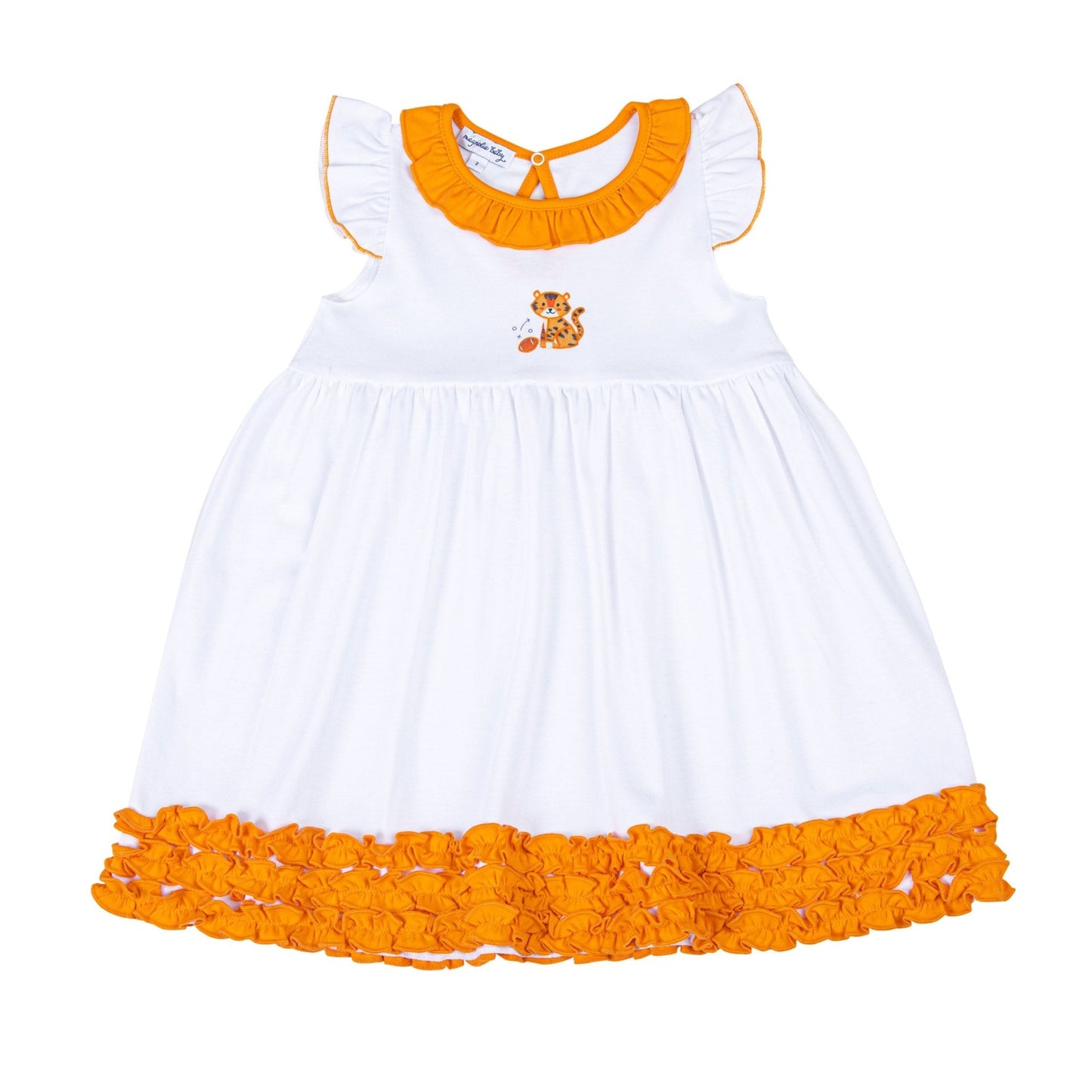 Tiger Pride Embroidered Dress - Orange Purple - Magnolia BabyDress