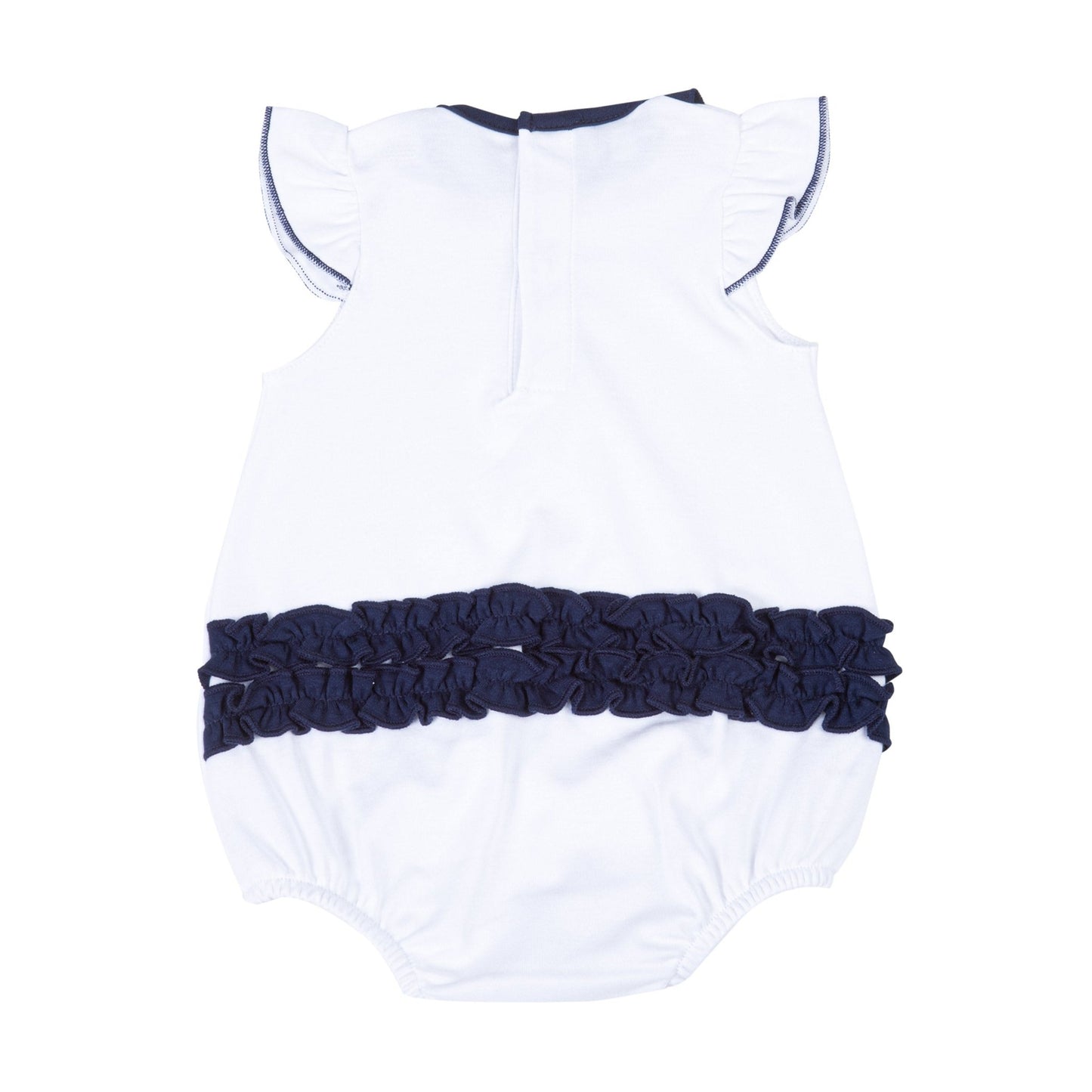 Tiger Pride Embroidered Ruffle Bubble - Navy Orange - Magnolia BabyBubble