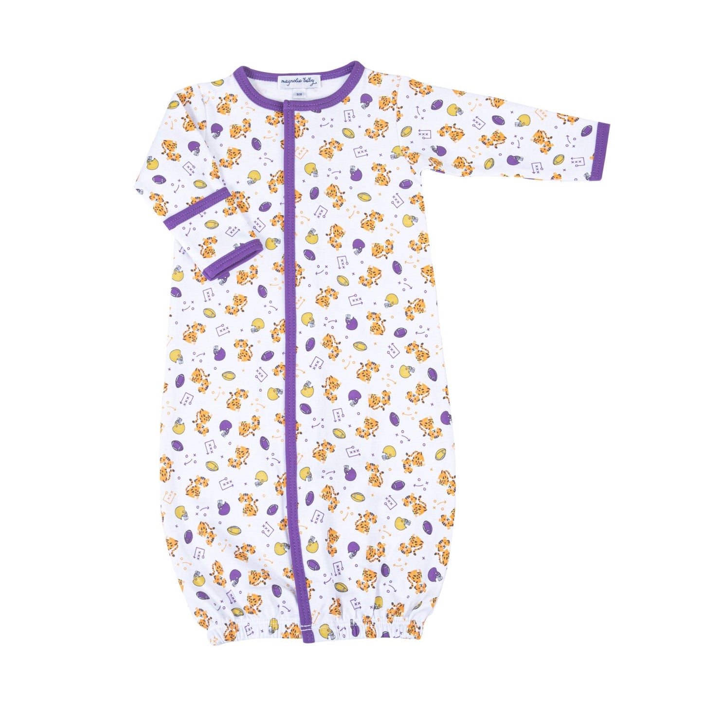 Tiger Pride Print Converter - Purple Gold - Magnolia BabyConverter Gown