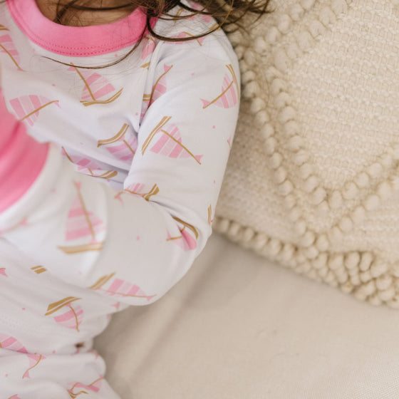Tiny Sailboat Long Pajama - Pink - Magnolia BabyLong Pajamas