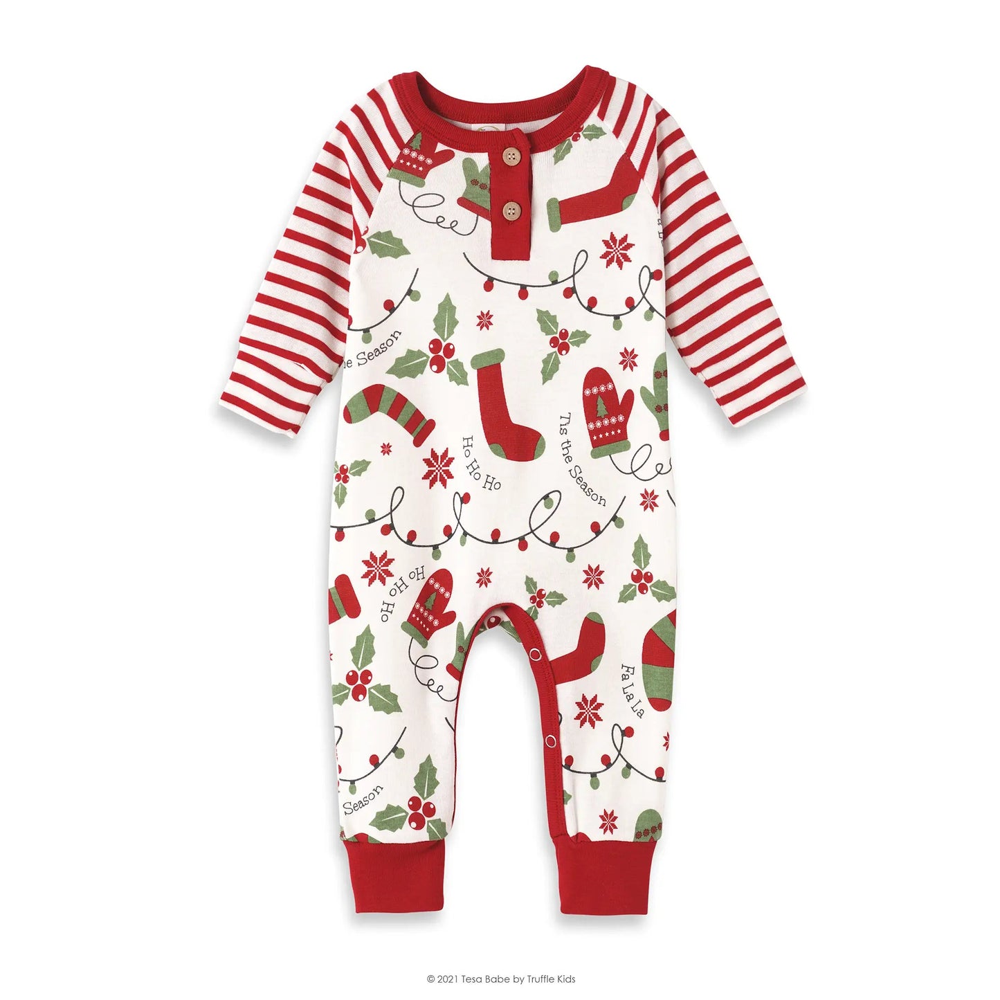 Tis the Season Henley Romper - Magnolia BabyPlaysuit