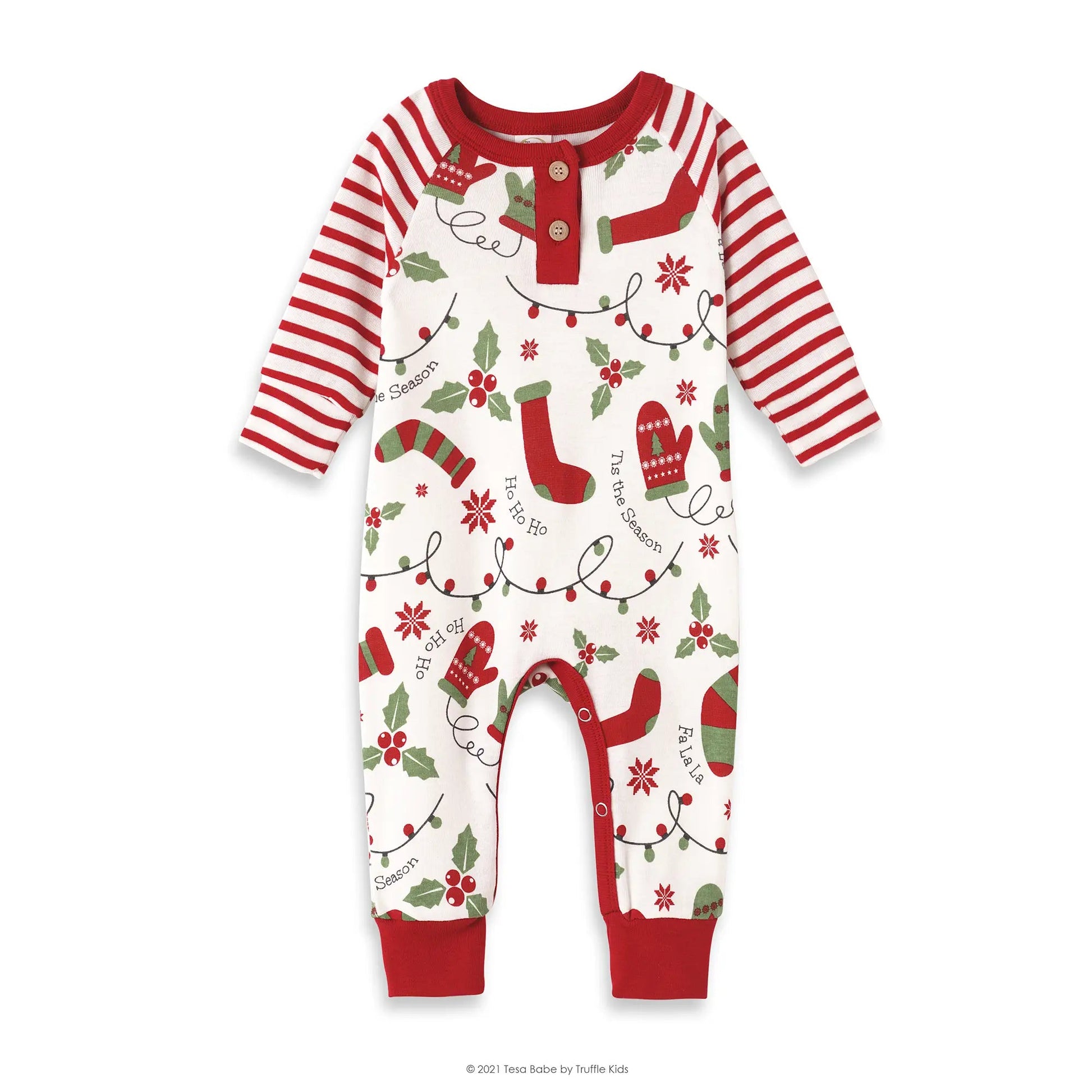 Tis the Season Henley Romper - Magnolia BabyPlaysuit