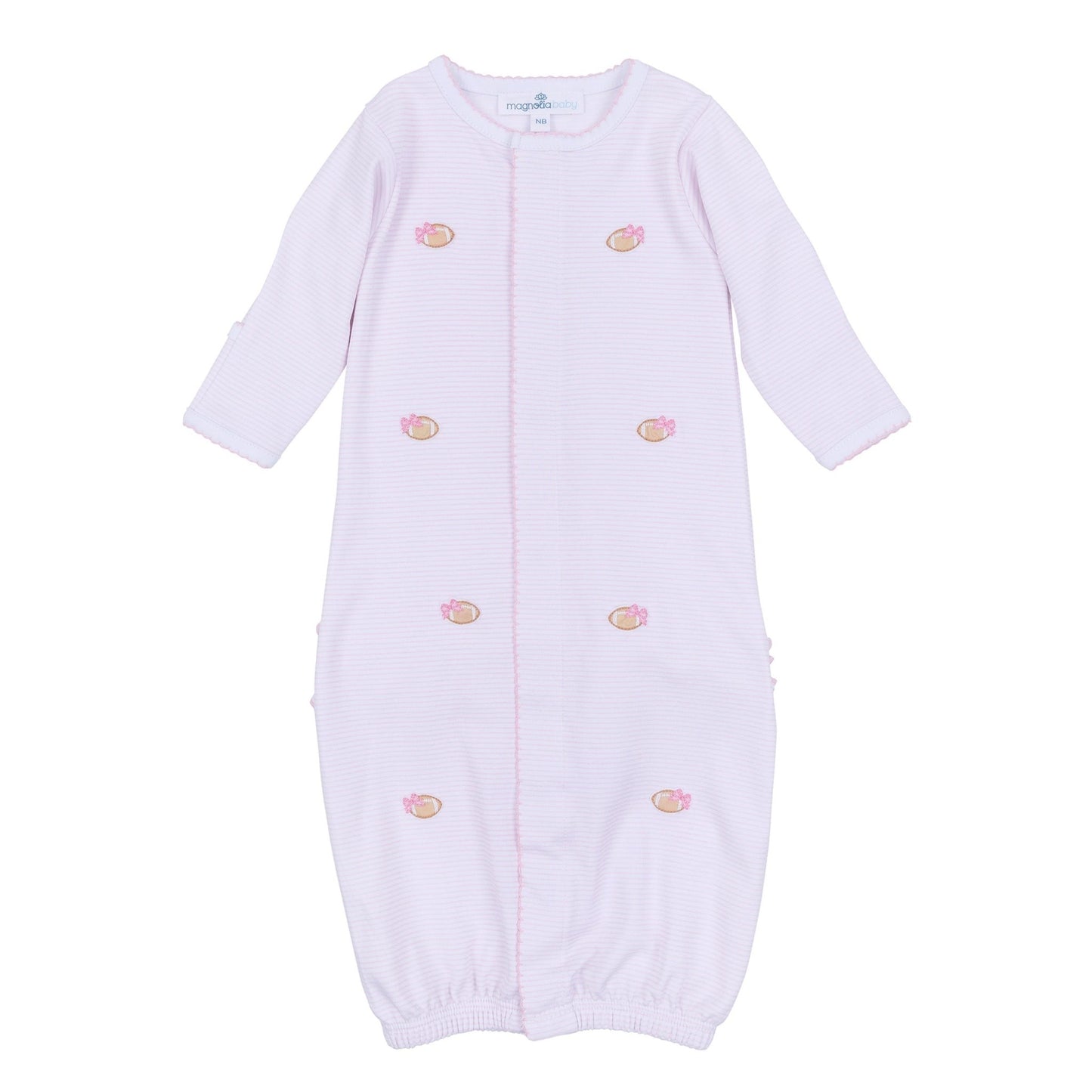 Touchdown Cutie Embroidered Ruffle Converter - Pink - Magnolia BabyConverter Gown
