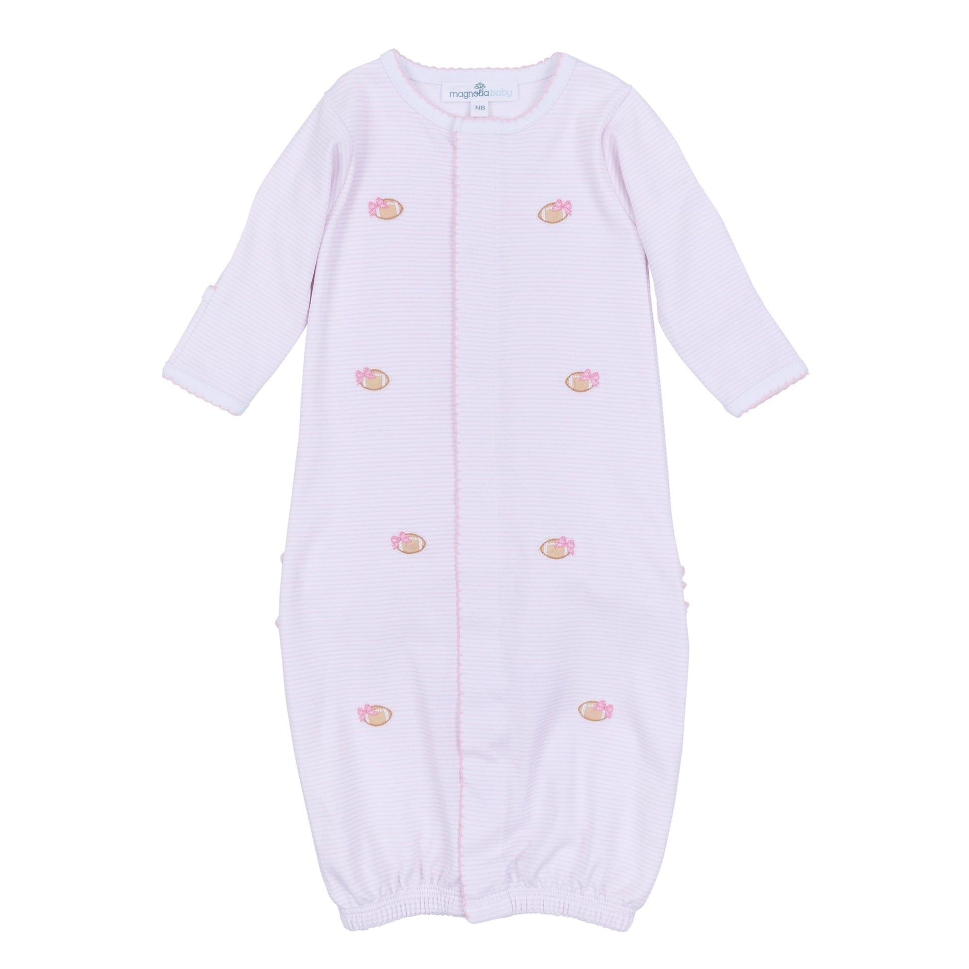 Touchdown Cutie Embroidered Ruffle Converter - Pink - Magnolia BabyConverter Gown