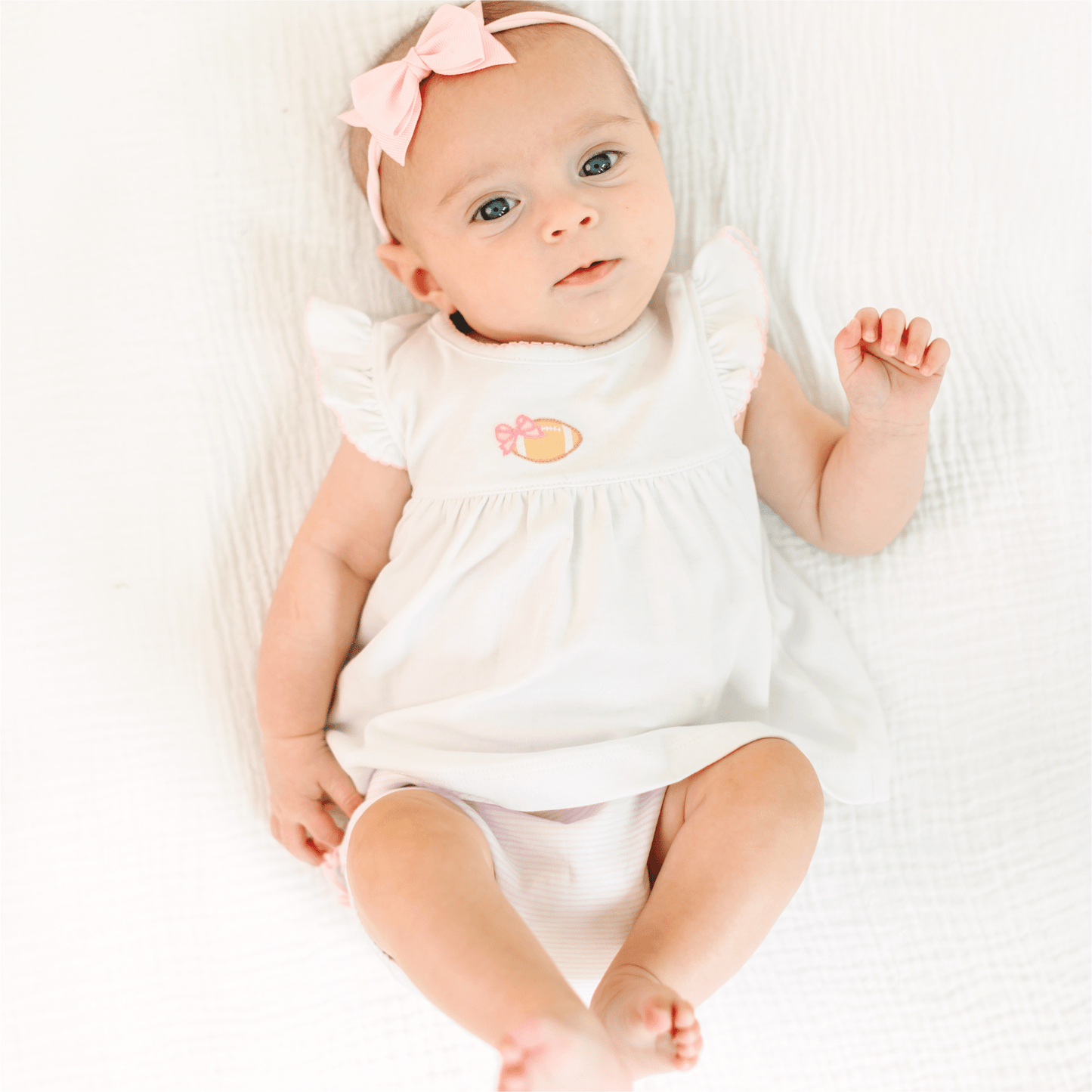 Touchdown Cutie Embroidered Ruffle Diaper Cover Set - Pink - Magnolia BabyDiaper Cover