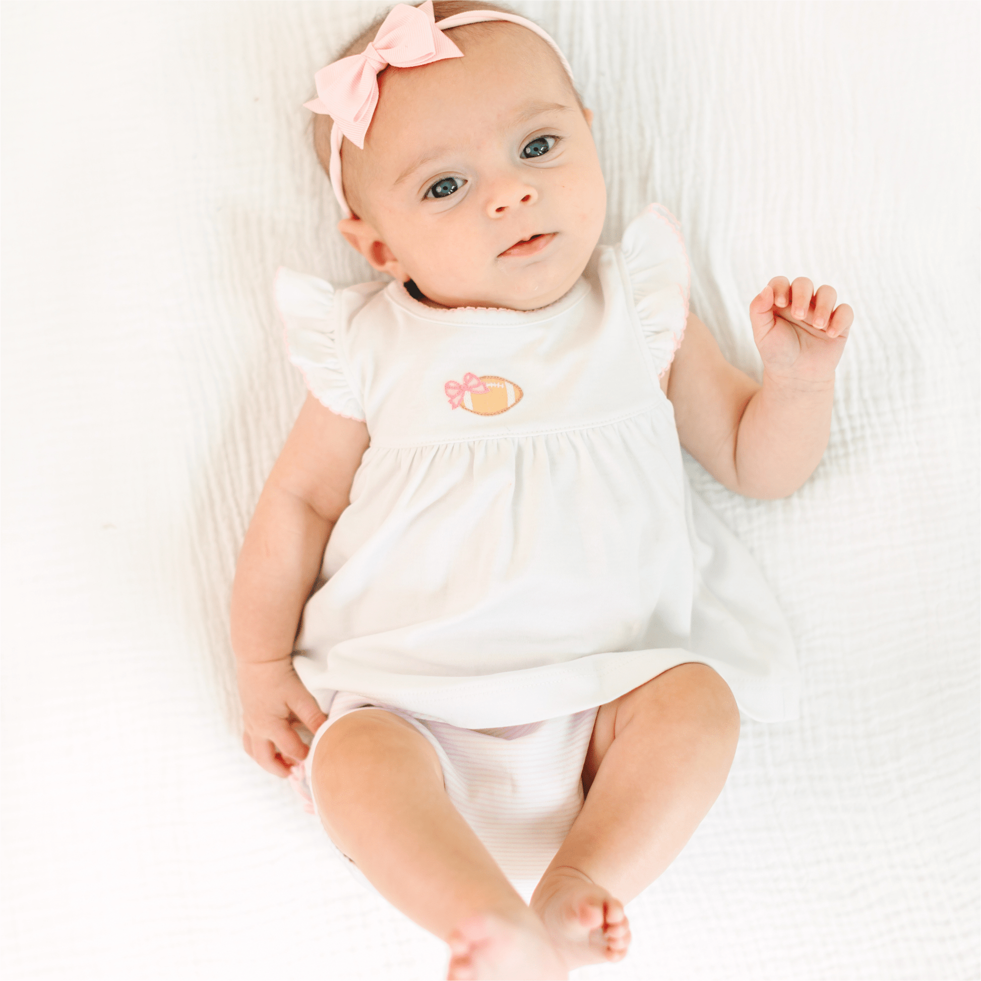 Touchdown Cutie Embroidered Ruffle Diaper Cover Set - Pink - Magnolia BabyDiaper Cover