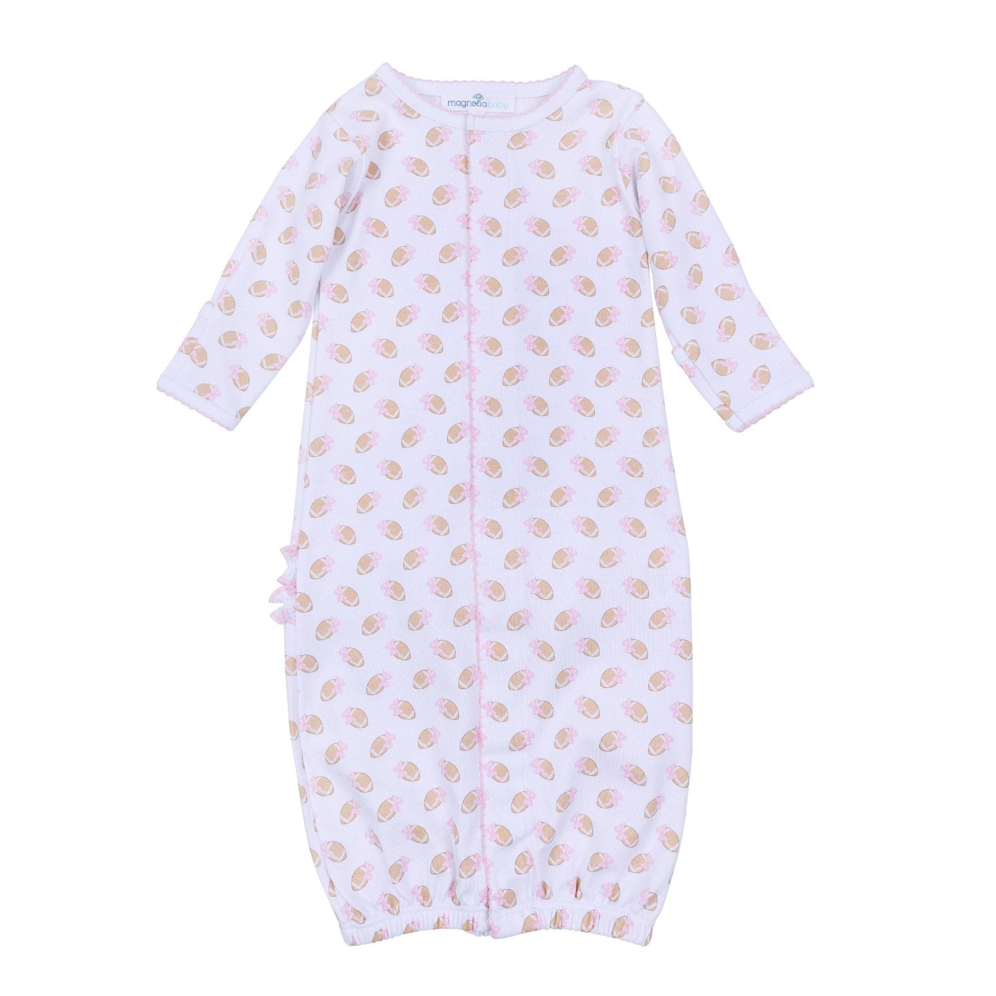 Touchdown Cutie Print Ruffle Converter - Pink - Magnolia BabyConverter Gown