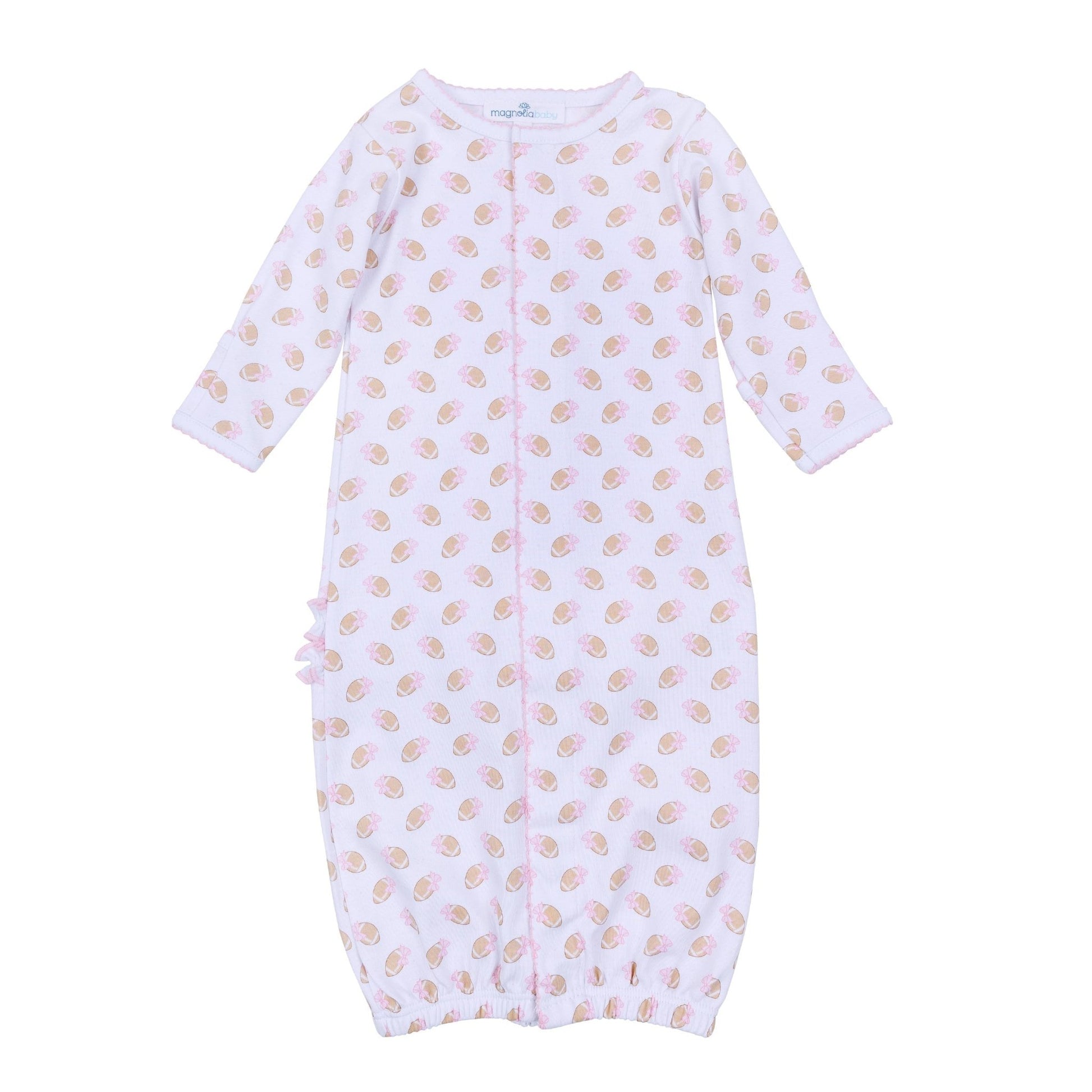 Touchdown Cutie Print Ruffle Converter - Pink - Magnolia BabyConverter Gown