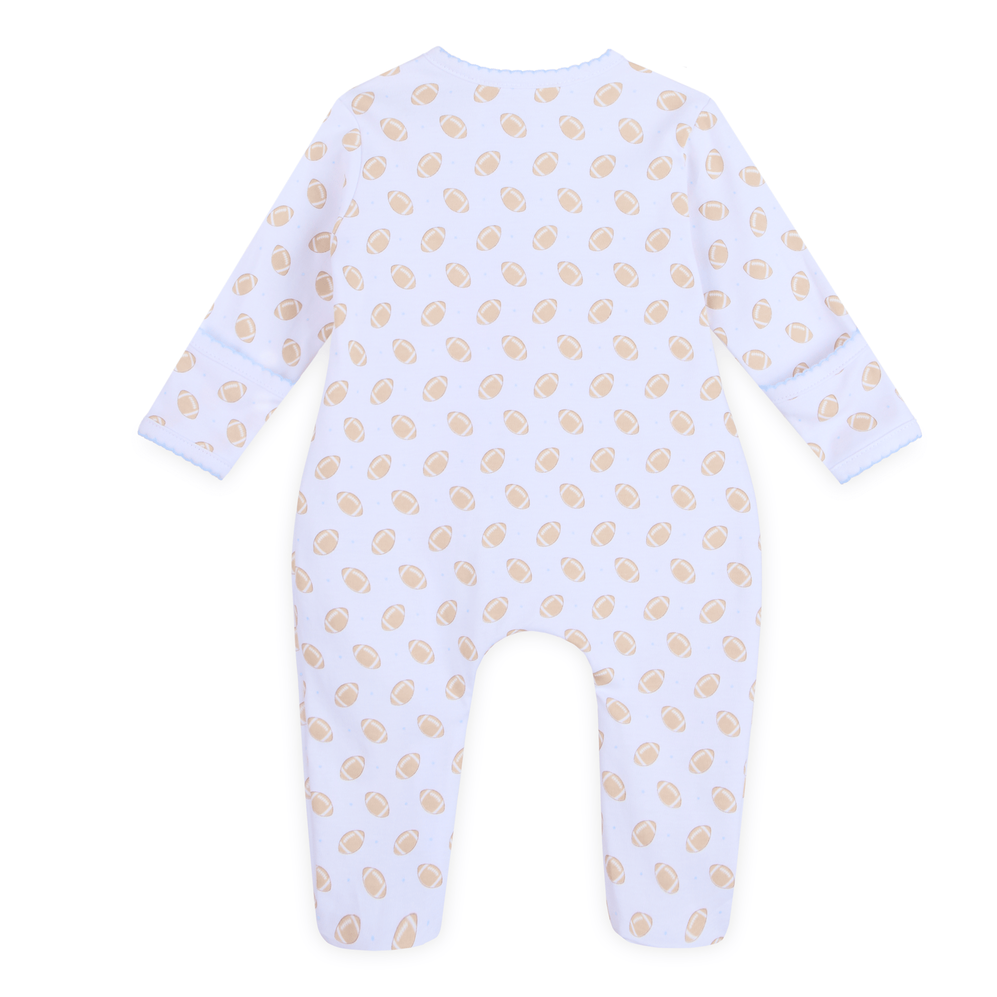Touchdown Cutie Print Zip Footie - Light Blue - Magnolia BabyFootie