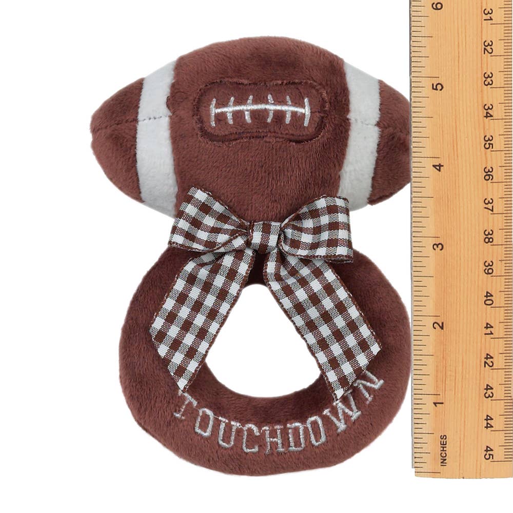 Touchdown Football Ring Rattle - Magnolia BabyRattle