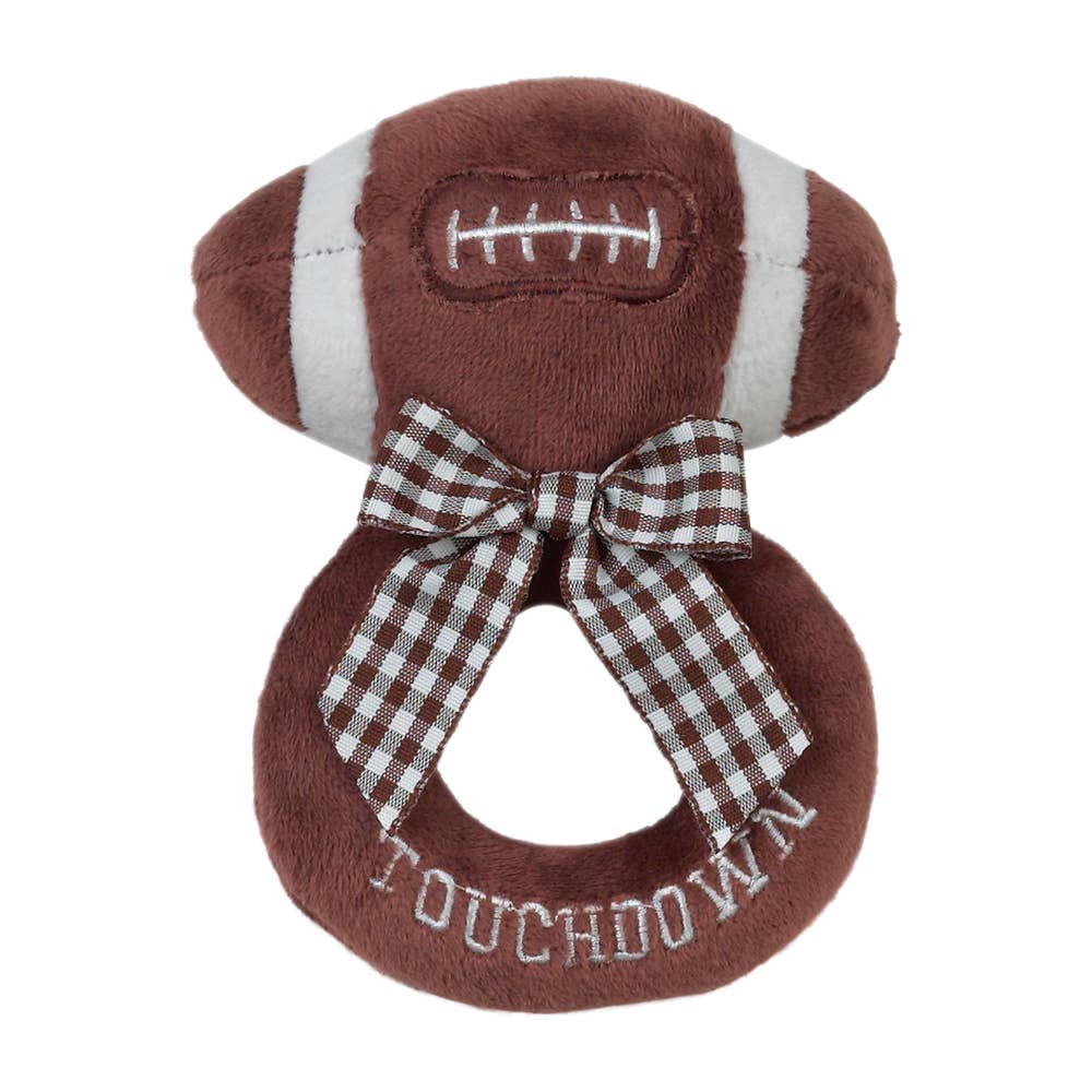 Touchdown Football Ring Rattle - Magnolia BabyRattle