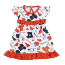  Touchdown Orange-Grey Dress - Magnolia BabyDress