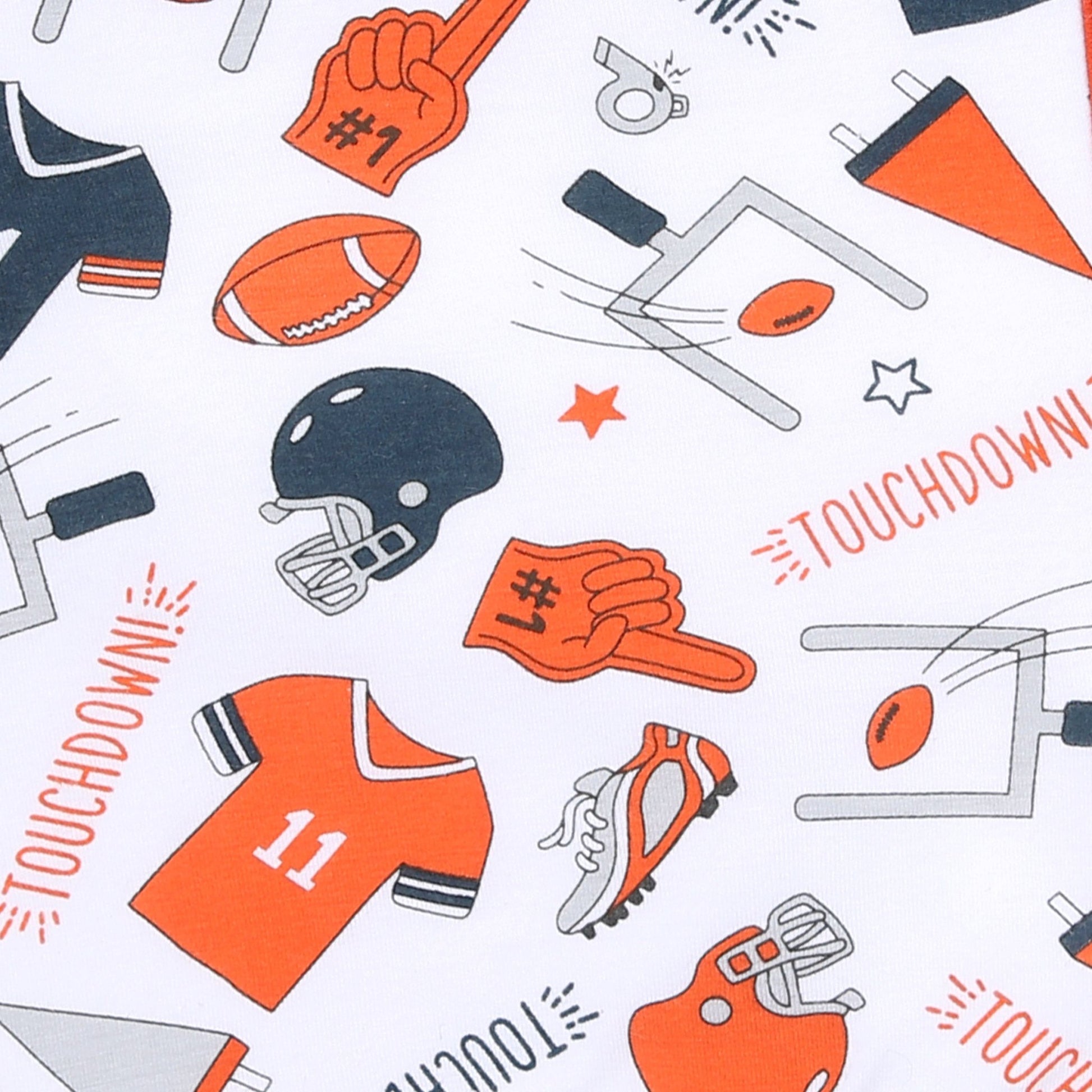 Touchdown Orange-Grey Dress - Magnolia BabyDress