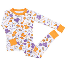  Touchdown Orange-Purple Long Pajamas - Magnolia BabyLong Pajamas