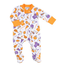  Touchdown Orange-Purple Zipper Footie - Magnolia BabyFootie