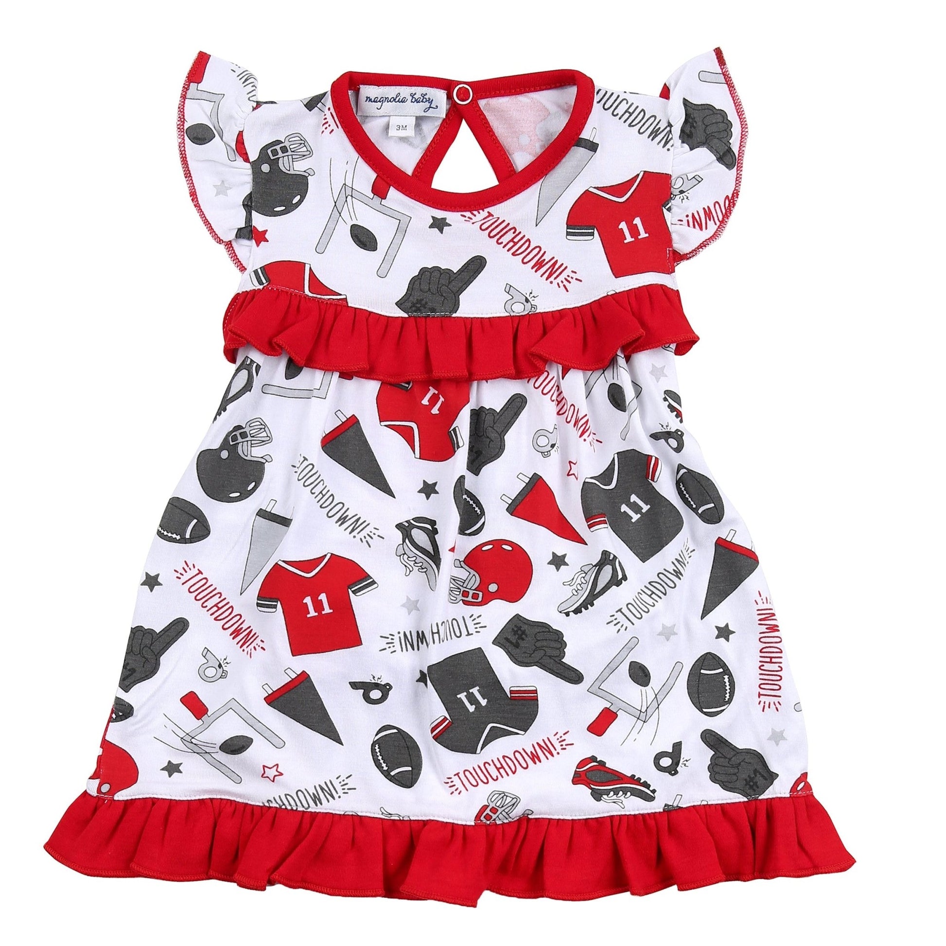 Touchdown Red-Black Dress - Magnolia BabyDress