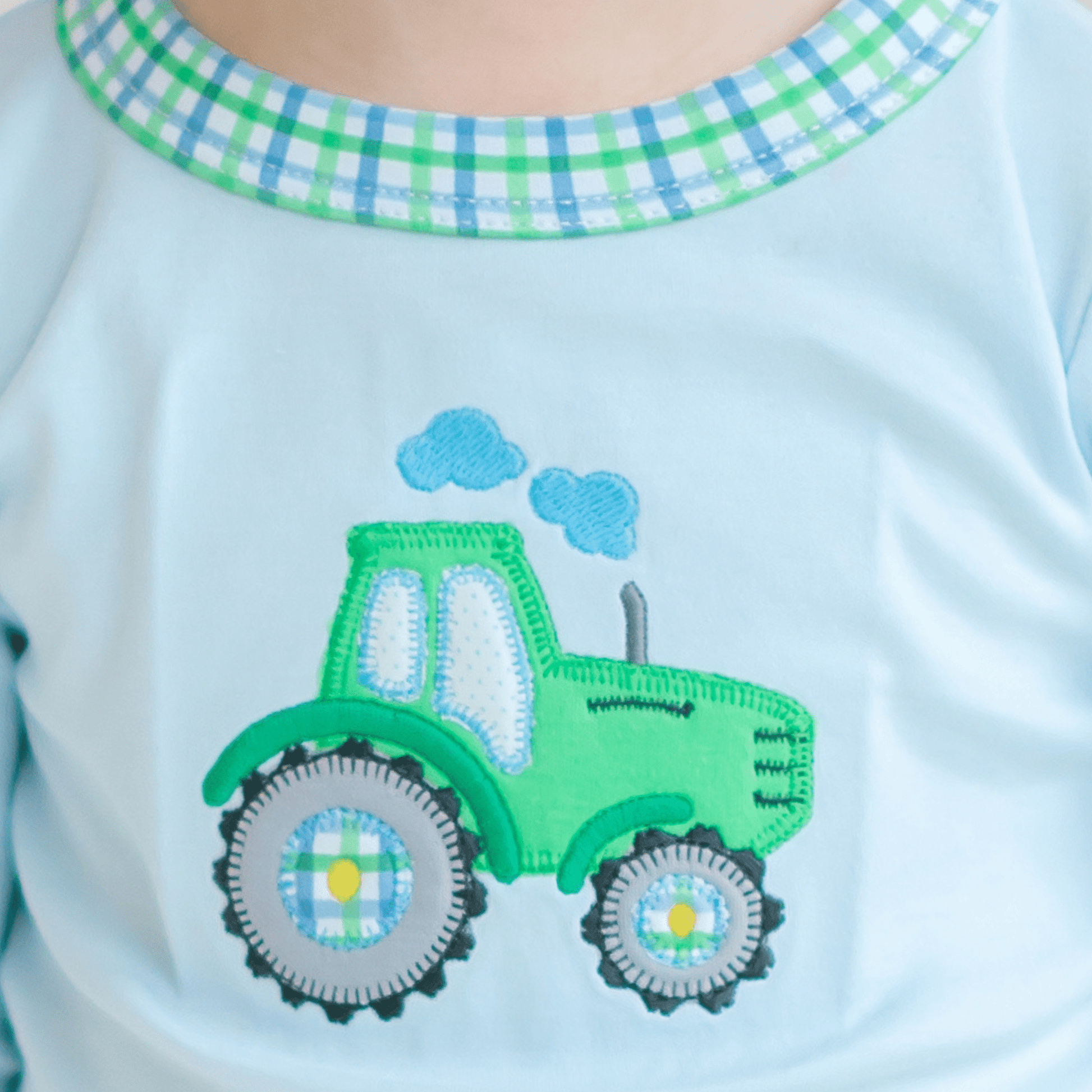 Tractor Tales Applique Long Pajamas - Magnolia BabyLong Pajamas