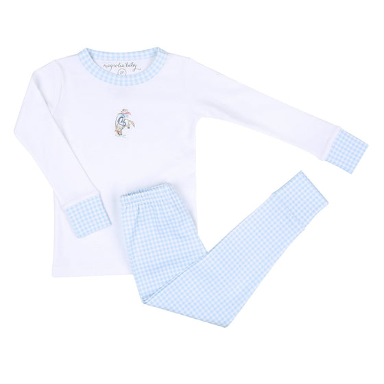 Vintage Cowboy & Cowgirl Blue Infant/Toddler Long Pajamas - Magnolia BabyLong Pajamas
