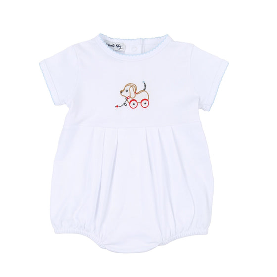 Vintage Pulltoy Embroidered Short Sleeve Boy Bubble - Magnolia BabyBubble